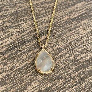 Kendra Scott teardrop necklace with slate cats eye stone